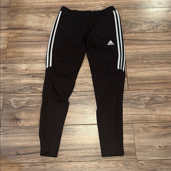 AdidasBlack Joggers with White Stripes - Picture 1 of 3